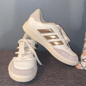 adidas White and Gold Women's Sneakers